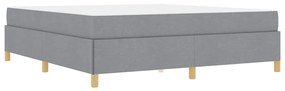 Cama Box Outros Cinza claro e Branco 180 x 200 cm tecido