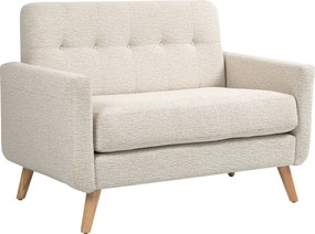 HOMCOM Sofá de 2 Lugares Estofado em Veludo Sofá de Sala de Estar Moderno com Apoio para os Braços e 114x71x82 cm Beige | Aosom Portugal