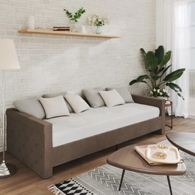 vidaXL Sofá-cama c/ colchão e USB 90x200 cm tecido cinza-acastanhado