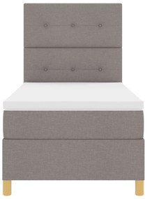Cama Box Spring com Colchão Taupe 90x200 cm Tecido