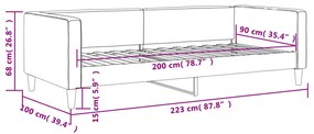 Sofá-cama 90x200 cm tecido cinzento-acastanhado