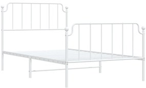 Estrutura de cama com cabeceira e pés 107x203 cm metal branco