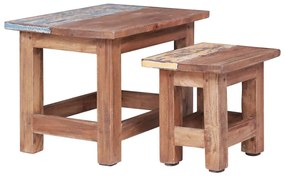 vidaXL Mesas de encastrar 2 pcs madeira de mogno maciça