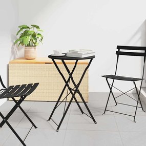 vidaXL Mesa Bistro Dobrável Antracite Ø50x71 cm Aço com Revestimento em Pó