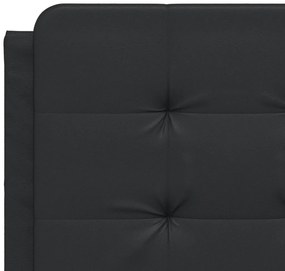 Estrutura de cama c/ luzes LED 140x200cm couro artificial preto