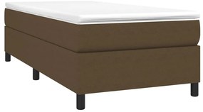Estrutura de cama sem colchão 90x200 cm tecido castanho-escuro