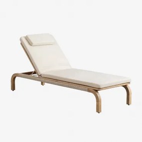 Pack De 2 Espreguiçadeiras Em Madeira De Acácia Dubai Gardénia Branco - Sklum