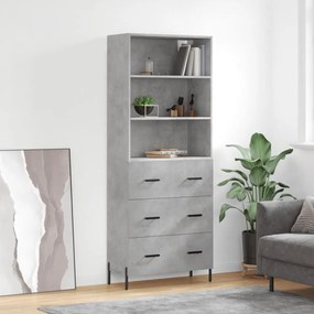 vidaXL Armário alto 69,5x34x180 cm derivados de madeira cinza cimento