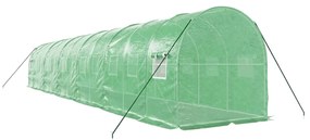 Estufa com estrutura de aço 24 m² 12x2x2 m verde