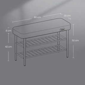 Banco para sapatos 30T x 80L x 50A cm Coleção EKHO verde floresta