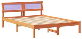 Estrutura da Cama Castanho-mel 140 x 190 cm Madeira de Pinheiro