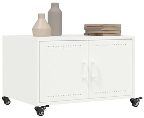 Mesa de centro 68x50x43,5 cm aço branco