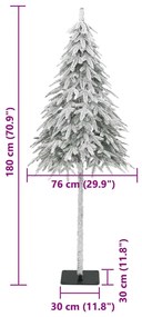 Árvore de Natal artificial c/ flocos de neve 180 cm