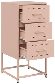 Mesas de cabeceira 2 pcs 36x39x78 cm aço rosa