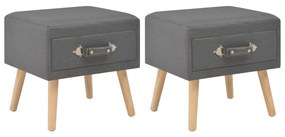 vidaXL Mesas-de-cabeceira 2 pcs 40x35x40 cm tecido cinzento-escuro