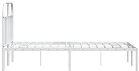 Estrutura de cama com cabeceira 135x190 cm metal branco