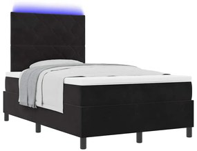 Cama Box com Colchão e LED VidaXL Preto 120x200 cm Veludo