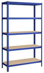 Estante de 5 camadas SONGMICS, estante de aço para armazenamento, montagem sem ferramentas, para garagem, galpão, capacidade de carga 875 kg, 60 x 120 x 200 cm, azul GLR060Q01