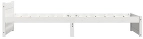 Estrutura de cama solteiro 90x190 cm madeira maciça branco