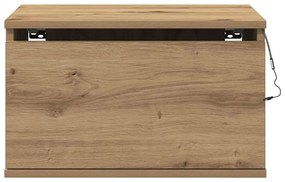 Mesa de cabeceira vidaXL com LED em Carvalho Artisan 50x36x30 cm