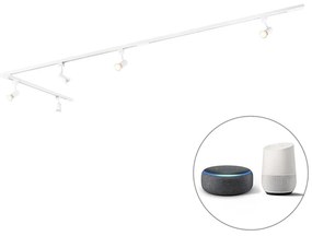 LED Sistema de iluminação de trilho inteligente branco monofásico 5 luzes com Wi-Fi GU10 - Iconic Jeany Moderno