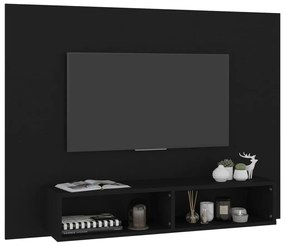 Armário de parede para TV 120x23,5x90 cm contraplacado preto