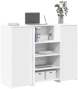vidaXL Balcão de recepção 135x50x103,5 cm derivados de madeira branco