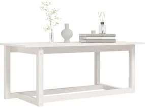 Mesa de centro 110x55x45 cm madeira de pinho maciça branco