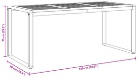Mesa de Jantar de Jardim 7 Peças em Madeira Sólida de Acácia e Metal