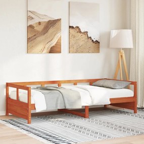 Sofá-cama sem colchão 90x200 cm pinho maciço castanho-mel