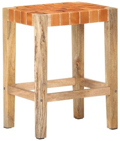 Bancos de bar 2 pcs couro genuíno 60 cm castanho