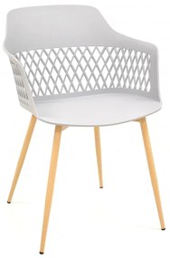Conjunto 4 Cadeiras de Cozinha e Sala de Jantar GIBRALFARO, metal, polipropileno cinza
