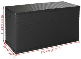 Móvel de arrumação para jardim 120x56x63 cm vime PE antracite