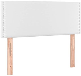 Cama com molas/colchão 90x200 cm couro artificial branco