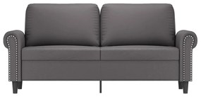 Sofá de 2 lugares 140 cm couro artificial cinza