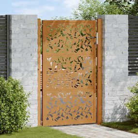 Portão de jardim 105x155 cm design de folha de aço resistente