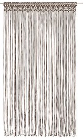 Cortina em macramé 140x240 cm algodão cinzento-acastanhado