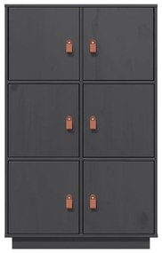 Aparador alto 67x40x108,5 cm pinho maciço cinza