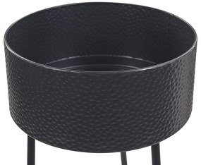 Suporte metálico para vasos preto 33 x 31 x 88 cm LEIKA Beliani