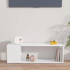 Móvel de TV 100x24x32 cm derivados de madeira branco brilhante