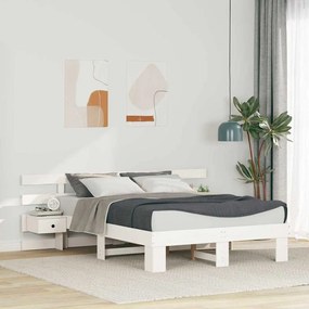 vidaXL Estrutura da Cama com cabeceira Branco 135 x 190 cm