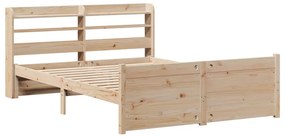 Estrutura de cama com cabeceira 160x200 cm pinho maciço