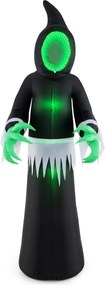 Fantasma insuflável gigante do Halloween de 245 cm com luzes LED incorporadas e rosto espelhado para festas no interior e exterior