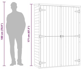 Abrigo p/ ferramentas de jardim 123x50x171 cm pinho impregnado