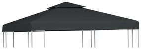 vidaXL Cobertura de substituição p/ gazebo 310 g/m² cinza escuro 3x3 m