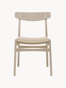 Cadeira de jantar em madeira com assento entrançado CH23