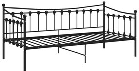 Sofá-cama 90x200 cm metal preto