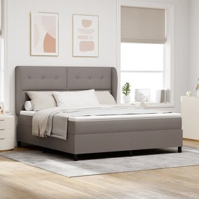Cama Box com Colchão vidaXL, Taupe, 180x200 cm, Tecido
