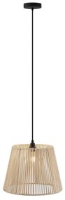 Candeeiro suspenso exterior preto com abajur de corda bege IP44 - Cava Jayla