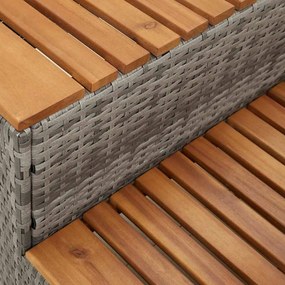 Degrau p/ hidromassagem 100x50x50,5 cm PE e acácia maciça cinza
